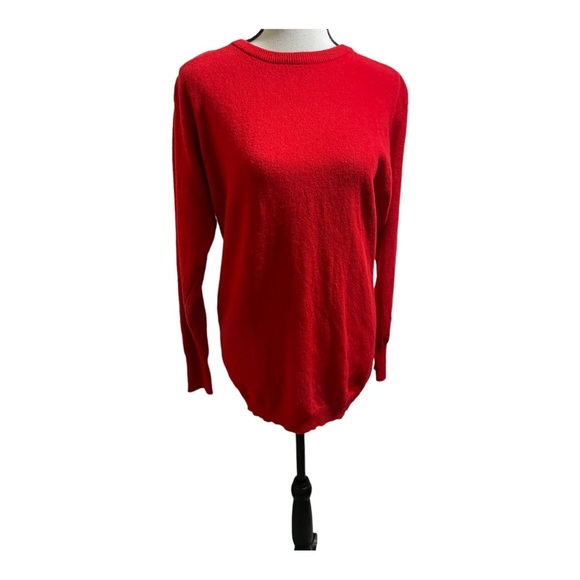 Lauren Alexandria vintage lambs wool angora sweater red round neck size medium - Picture 1 of 10